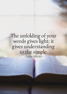 Today’s Verse – Psalm 119:130
