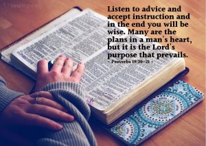 Today’s Verse – Proverbs 19:20-21