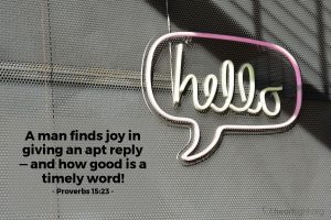Today’s Verse – Proverbs 15:23